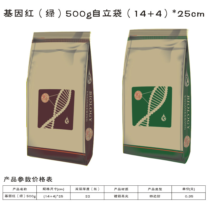 基因红（绿）自立袋(图1)